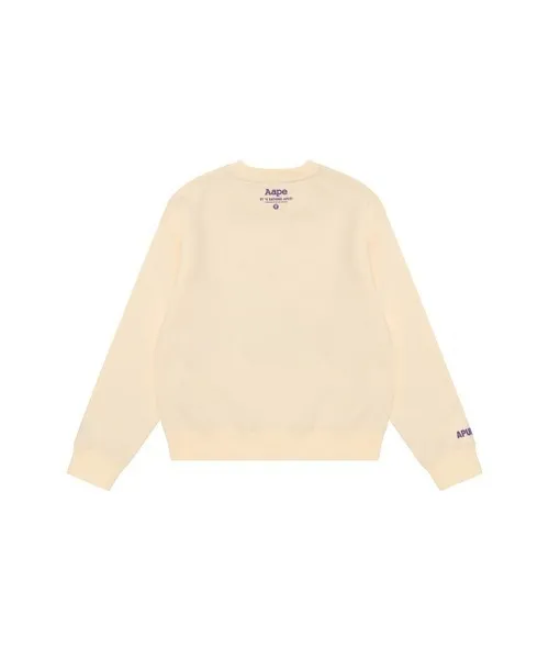 A BATHING APE  |Crew Neck Blended Fabrics Street Style Long Sleeves Cotton