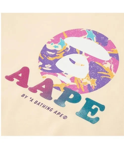 A BATHING APE  |Crew Neck Blended Fabrics Street Style Long Sleeves Cotton