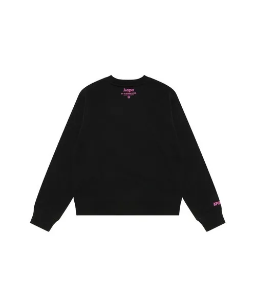 A BATHING APE  |Crew Neck Blended Fabrics Street Style Long Sleeves Cotton