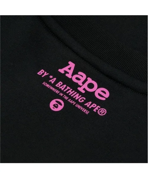 A BATHING APE  |Crew Neck Blended Fabrics Street Style Long Sleeves Cotton