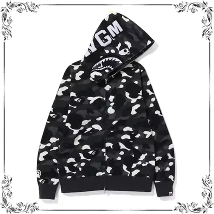 A BATHING APE  |Unisex Street Style Long Sleeves Plain Logo Hoodies