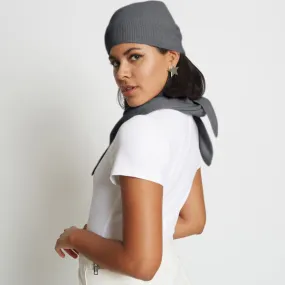 Abi Cashmere Beanie Hat - Heather Charcoal