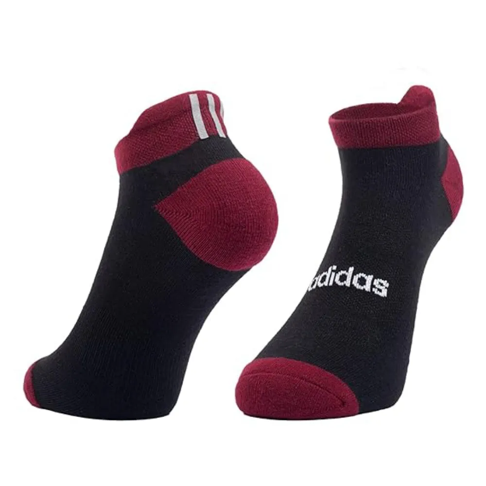 Adidas Men's Heel & Toe Terry Low Cut Socks (Black/Navy/Anthra Melange)