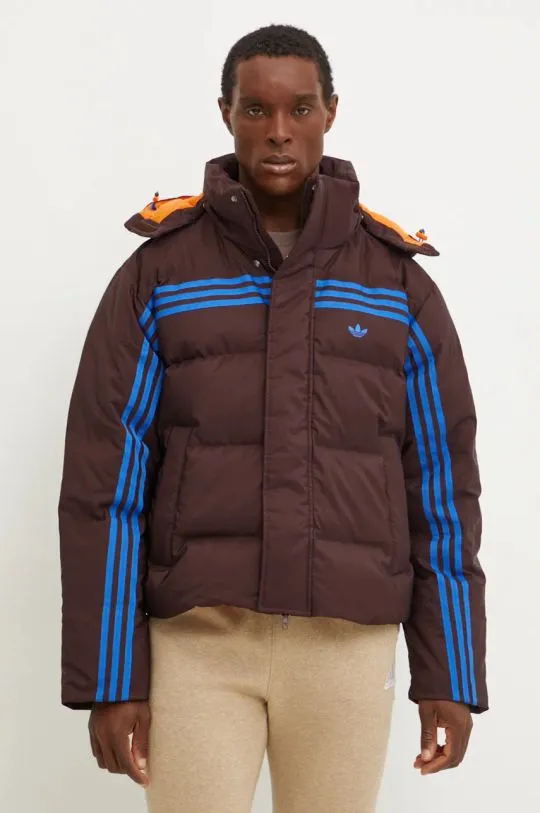 adidas Originals down jacket Prem Puffer Jacket men's brown color JL9556