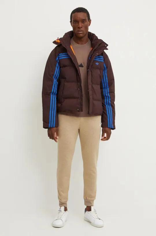 adidas Originals down jacket Prem Puffer Jacket men's brown color JL9556