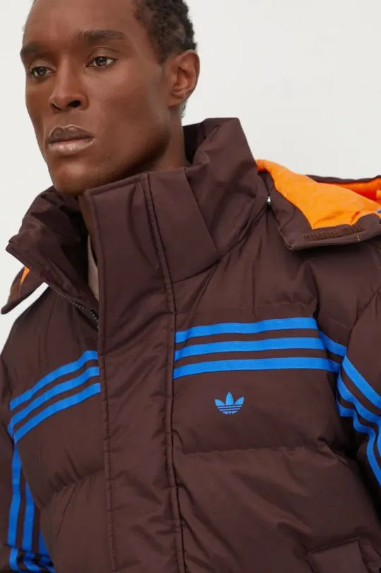 adidas Originals down jacket Prem Puffer Jacket men's brown color JL9556