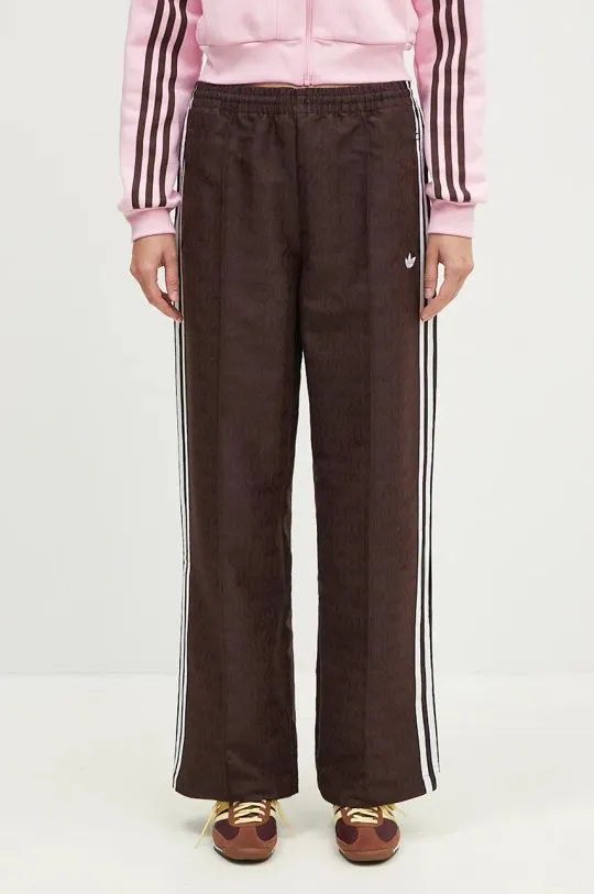 adidas Originals trousers Oversized Monogram Track Pant women's brown color JN8304