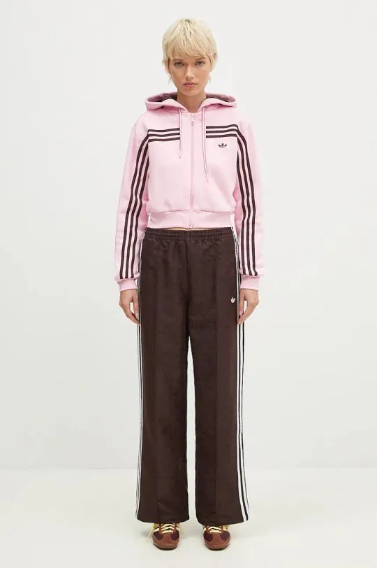 adidas Originals trousers Oversized Monogram Track Pant women's brown color JN8304