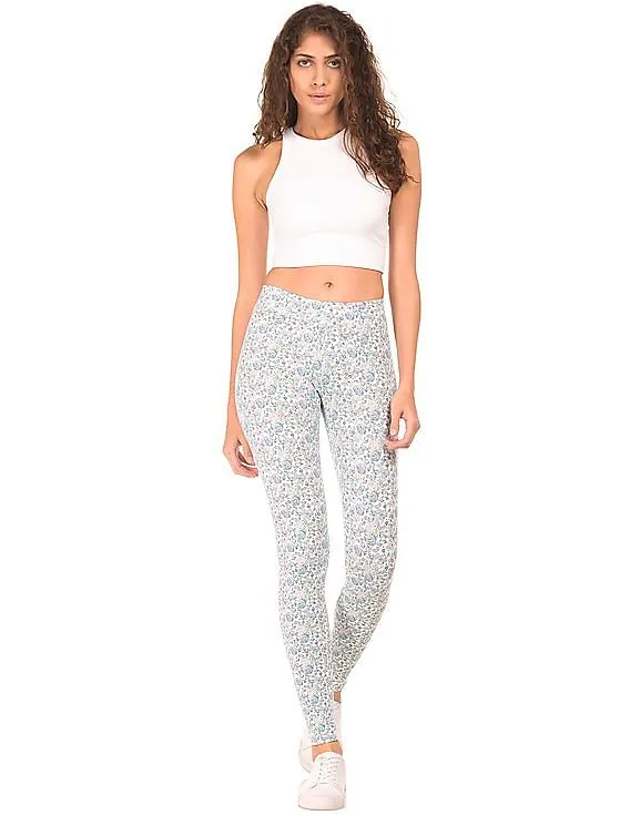 Aeropostale Floral Print Cotton Spandex Leggings