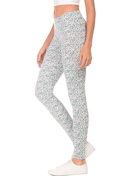 Aeropostale Floral Print Cotton Spandex Leggings