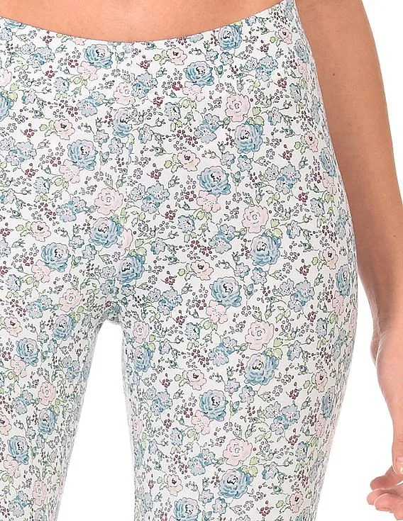 Aeropostale Floral Print Cotton Spandex Leggings