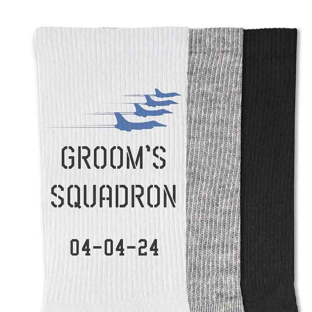 Air Force Groom’s Squadron - Personalized Wedding Socks