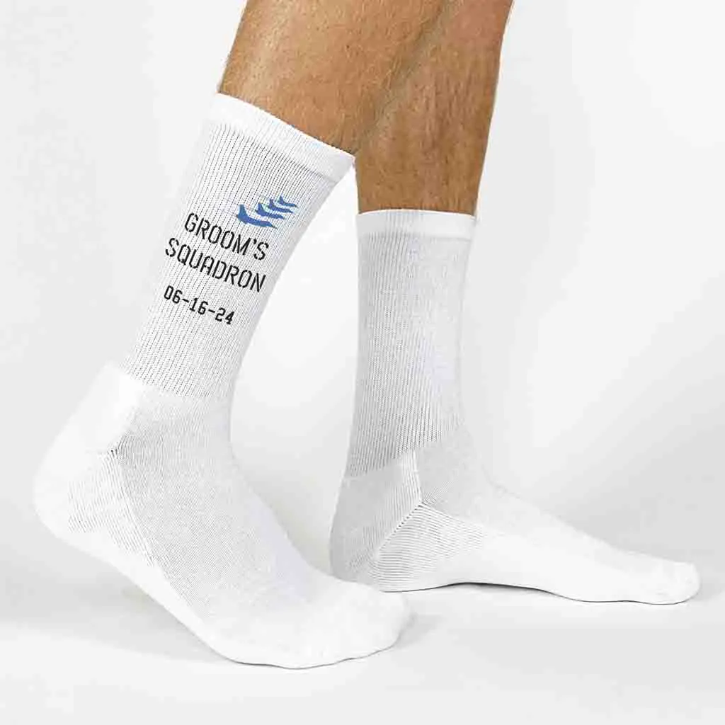 Air Force Groom’s Squadron - Personalized Wedding Socks