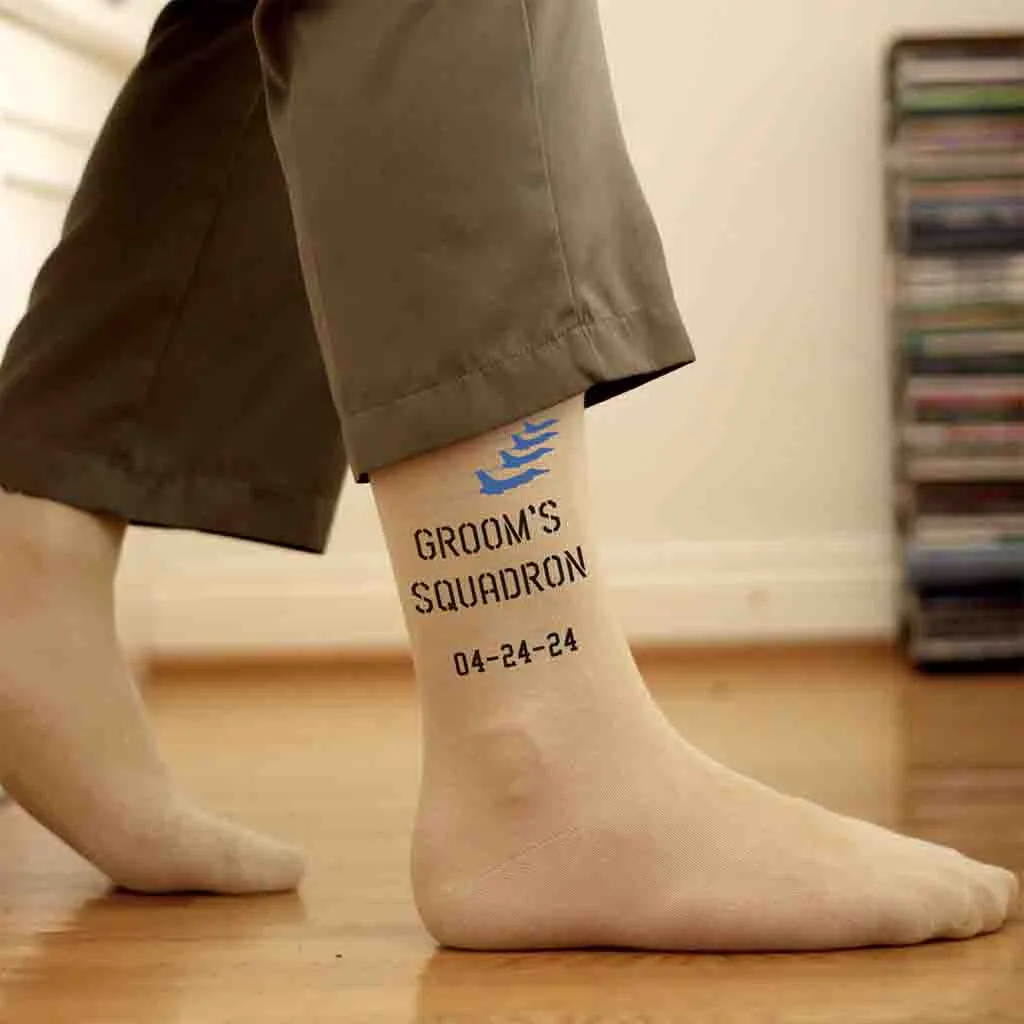 Air Force Groom’s Squadron - Personalized Wedding Socks