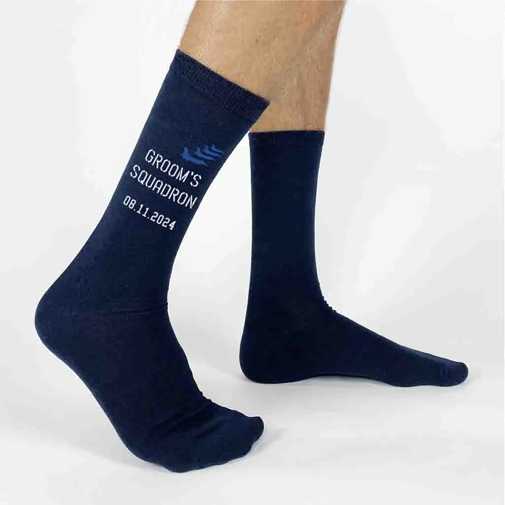 Air Force Groom’s Squadron - Personalized Wedding Socks