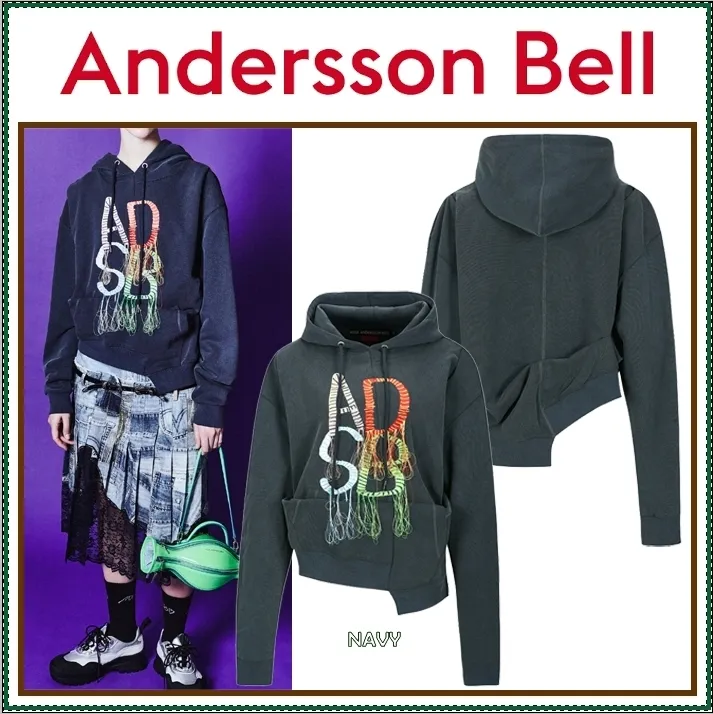 ANDERSSON BELL  |Unisex Street Style Long Sleeves Plain Cotton Logo