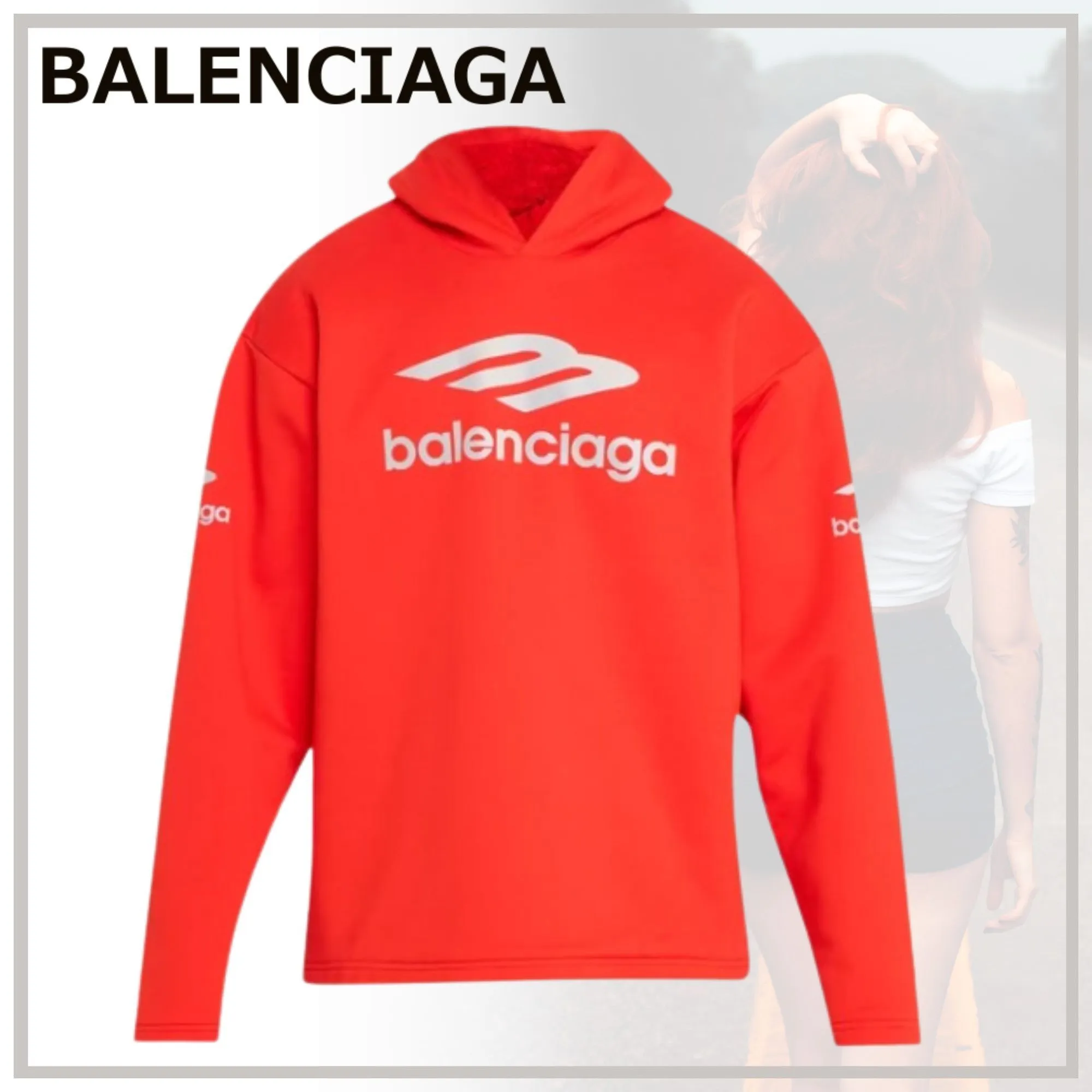 BALENCIAGA  |Unisex Blended Fabrics Street Style Plain Oversized Logo