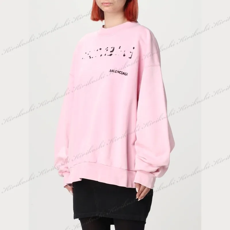 BALENCIAGA  |Unisex Street Style Long Sleeves Plain Cotton Oversized Logo