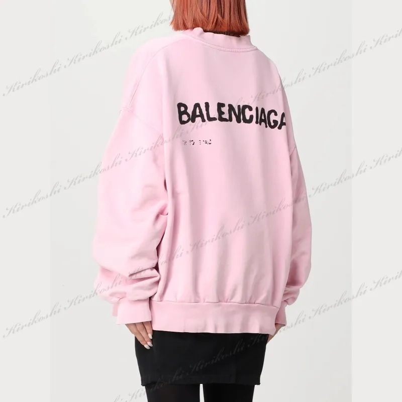 BALENCIAGA  |Unisex Street Style Long Sleeves Plain Cotton Oversized Logo