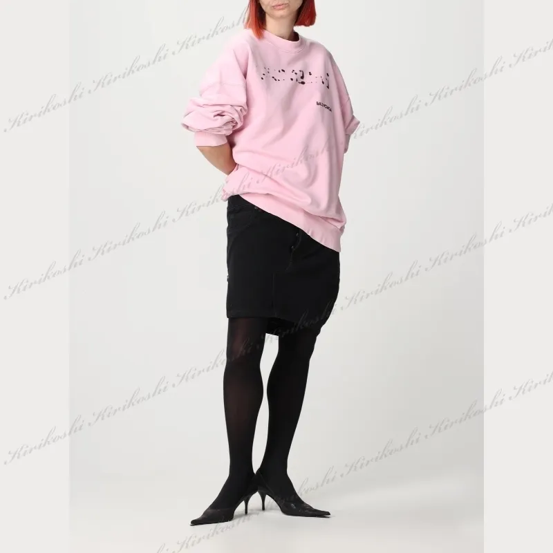 BALENCIAGA  |Unisex Street Style Long Sleeves Plain Cotton Oversized Logo