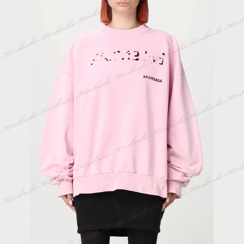 BALENCIAGA  |Unisex Street Style Long Sleeves Plain Cotton Oversized Logo