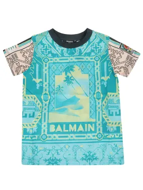 Balmain Kids Graphic Printed Crewneck T-Shirt