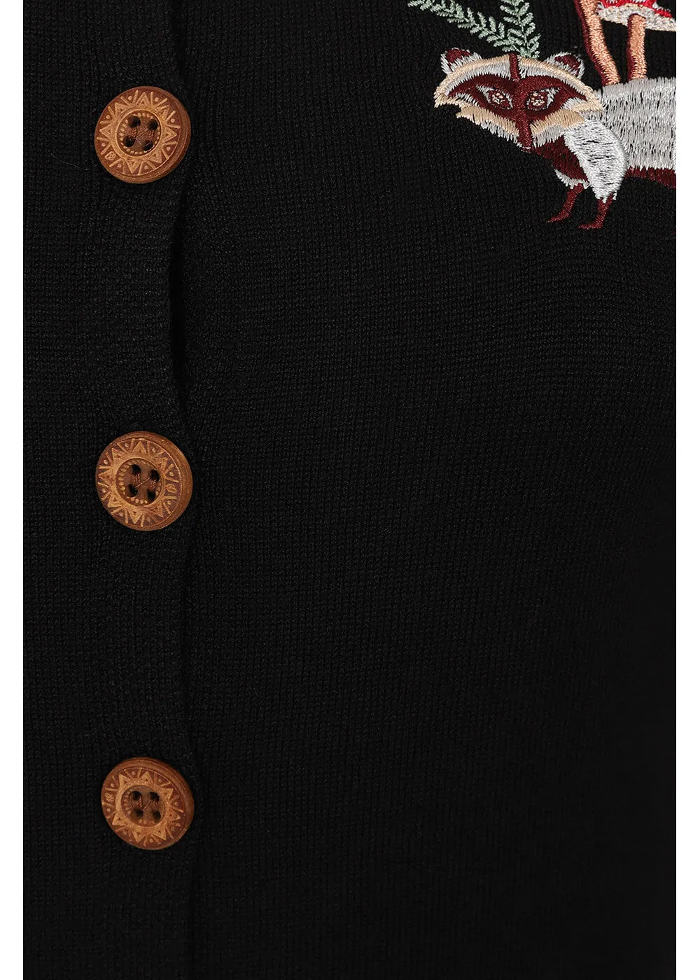 Banned Woodland Mushroom 40's Cardigan Black