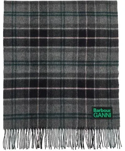 BARBOUR x GANNI wool checkered scarf for