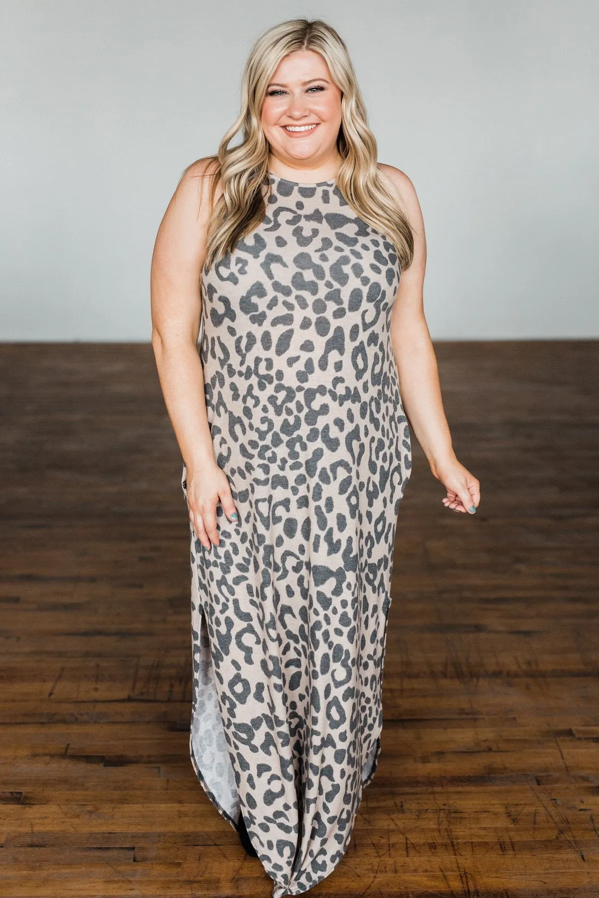 Be The Change Sleeveless Maxi Dress- Taupe