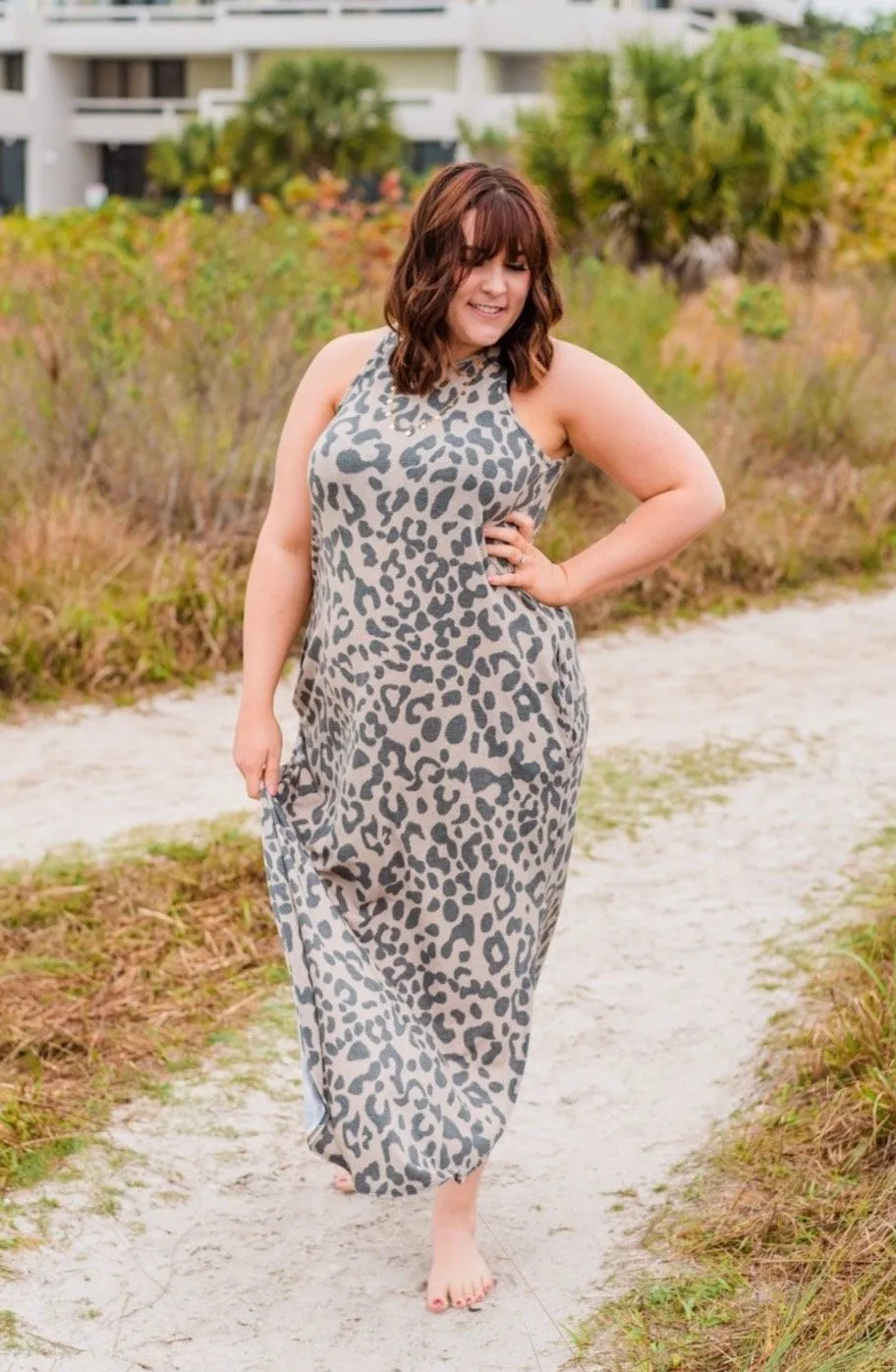 Be The Change Sleeveless Maxi Dress- Taupe