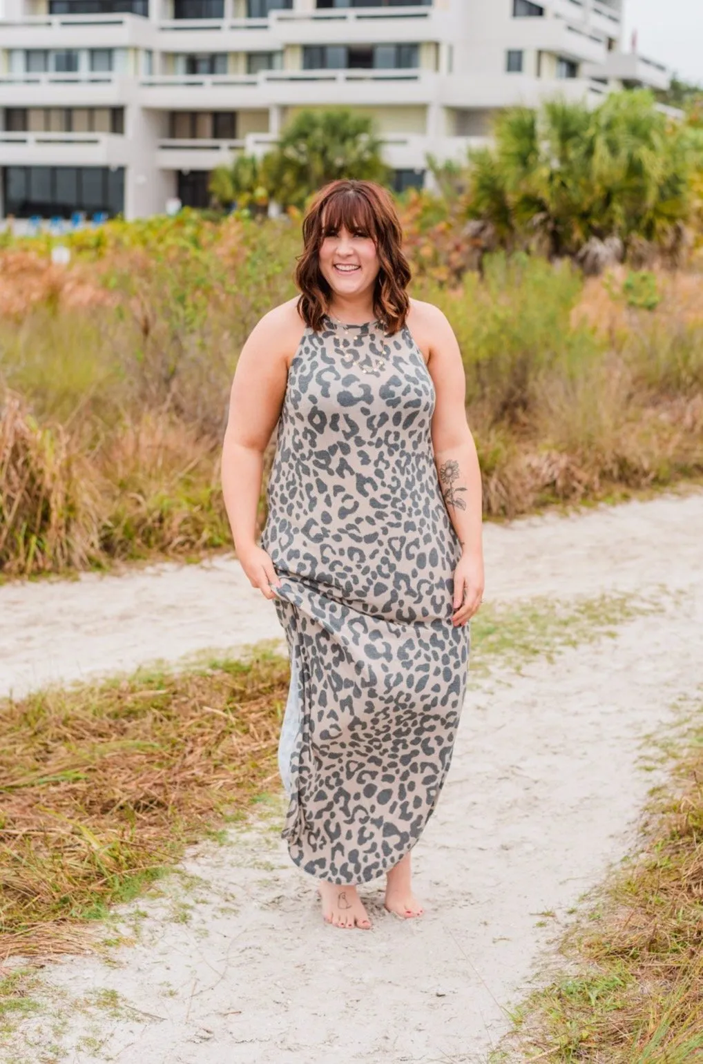 Be The Change Sleeveless Maxi Dress- Taupe