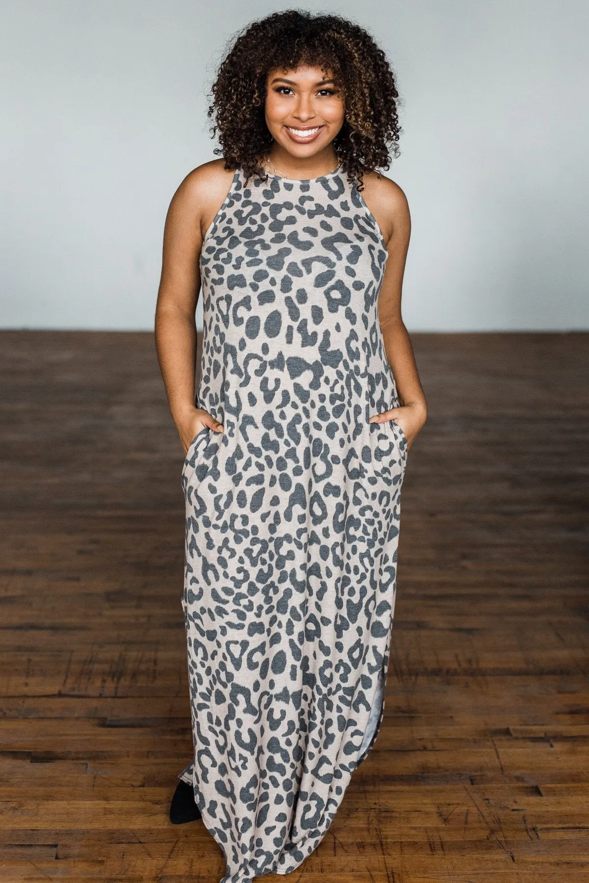 Be The Change Sleeveless Maxi Dress- Taupe