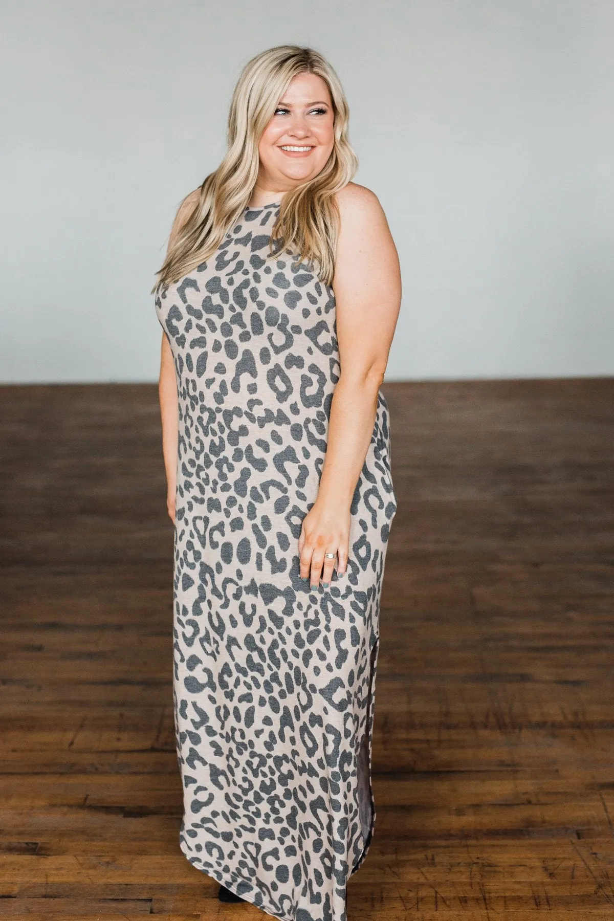 Be The Change Sleeveless Maxi Dress- Taupe