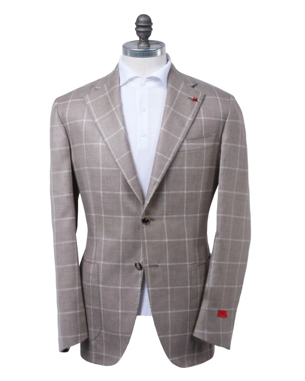 Beige Windowpane Sportcoat