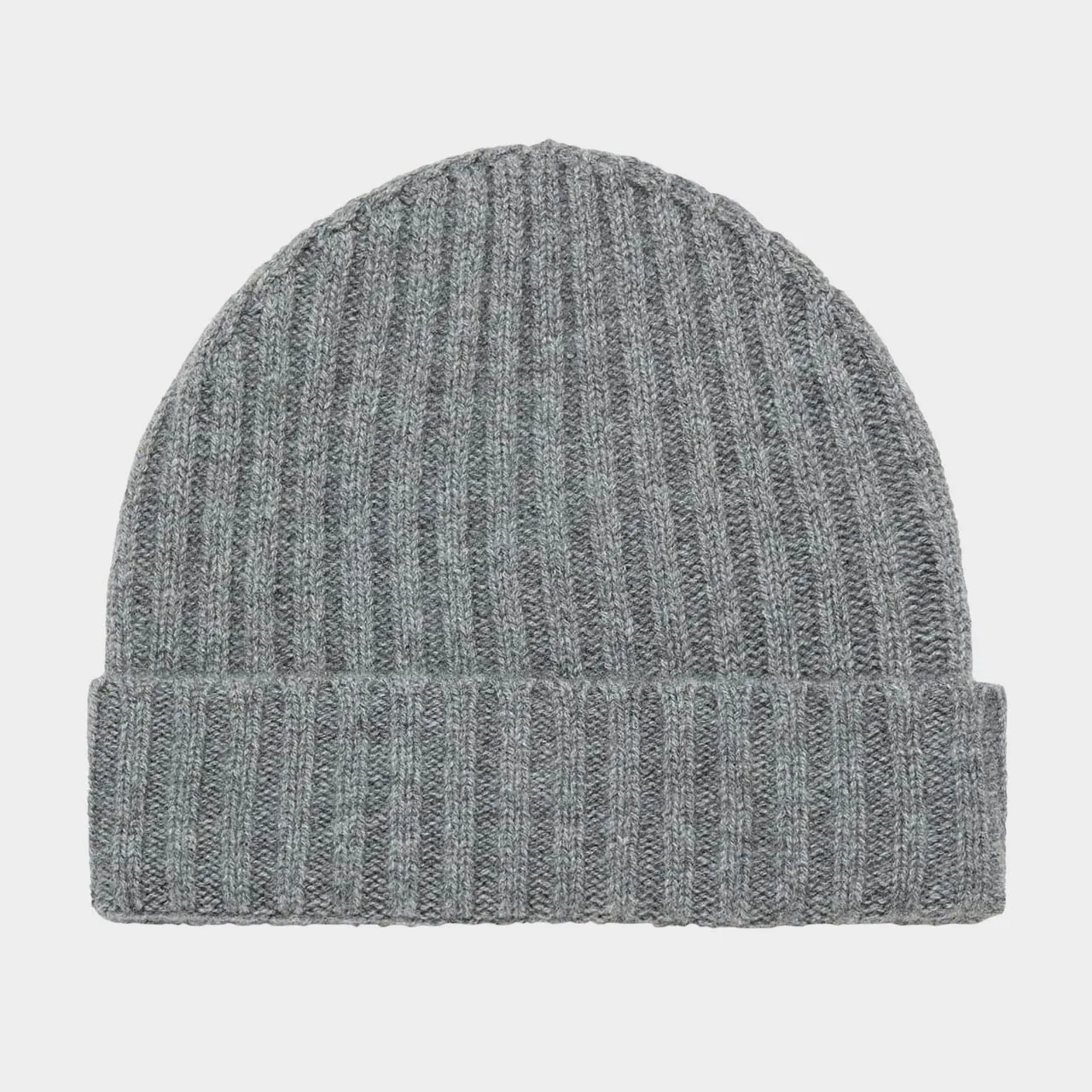 BOGGI MILANO Ribbed Cashmere Beanie Hat - Grey