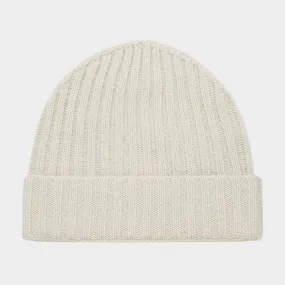 BOGGI MILANO Ribbed Cashmere Beanie Hat - Sand