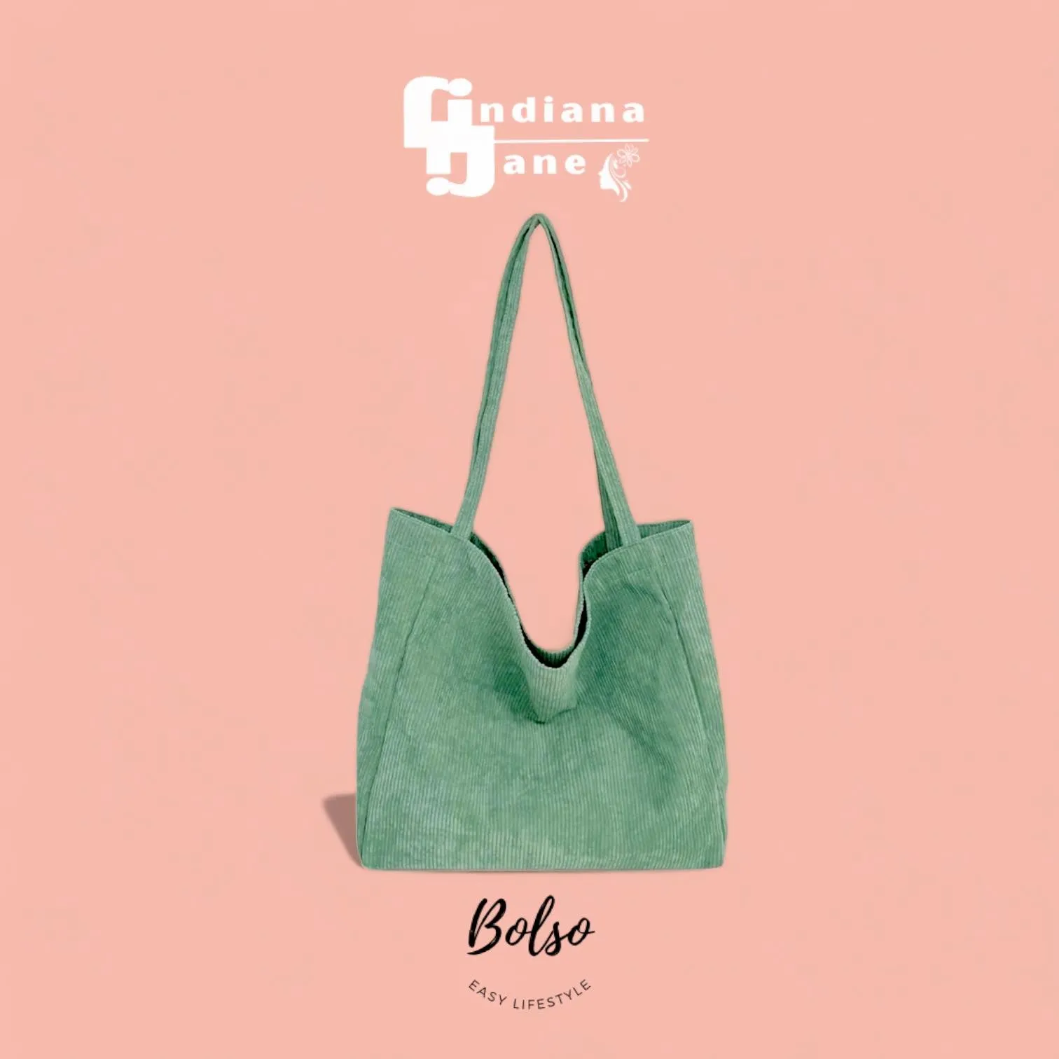 BOLSO Corduroy Shopper Tote Bag