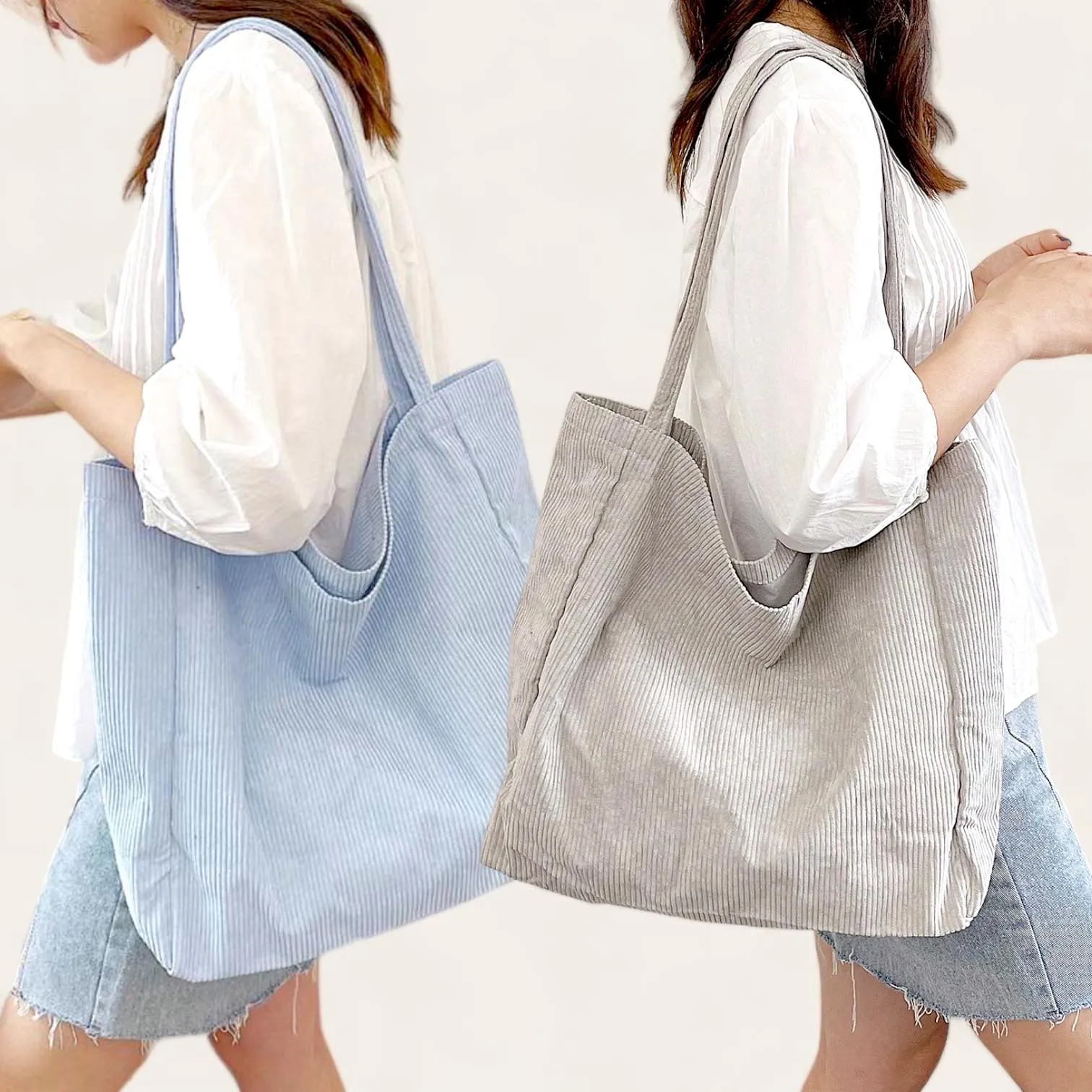 BOLSO Corduroy Shopper Tote Bag