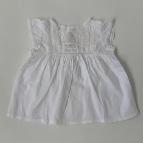 Bonpoint White Lace Trim Sleeveless Blouse: 6 Months