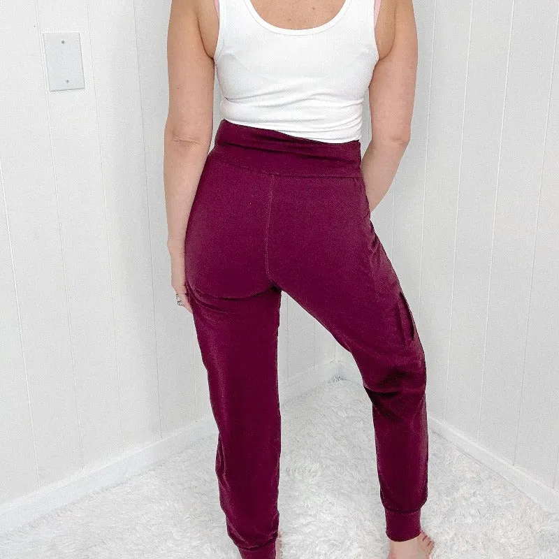 Burgundy Butter Soft Legging Cargo Jogger