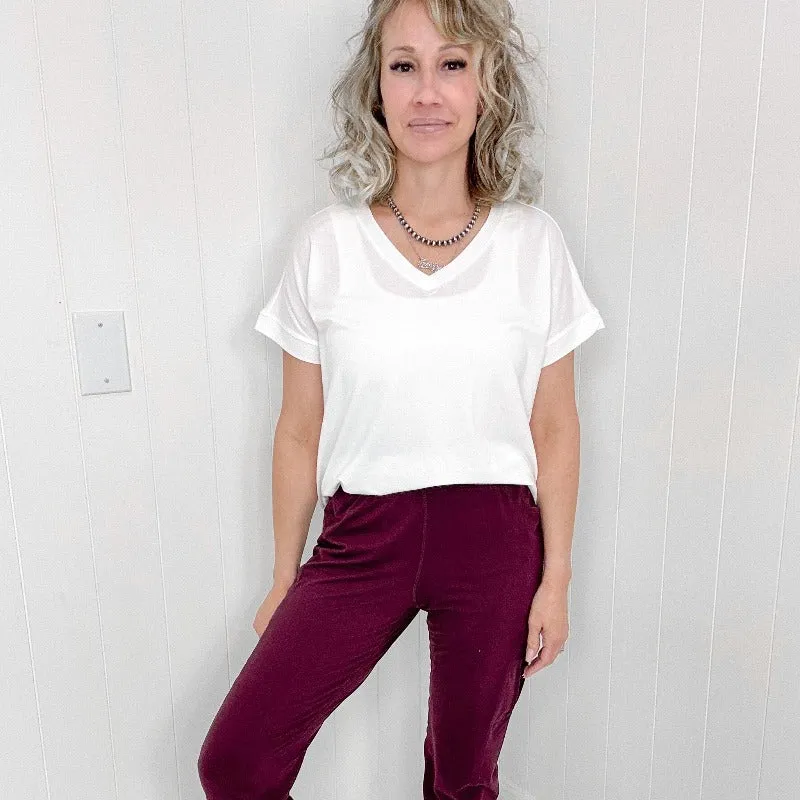 Burgundy Butter Soft Legging Cargo Jogger