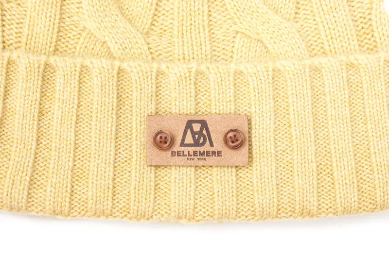 Cable-Knit Unisex Cashmere Beanie