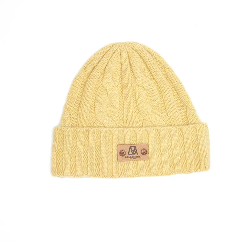 Cable-Knit Unisex Cashmere Beanie