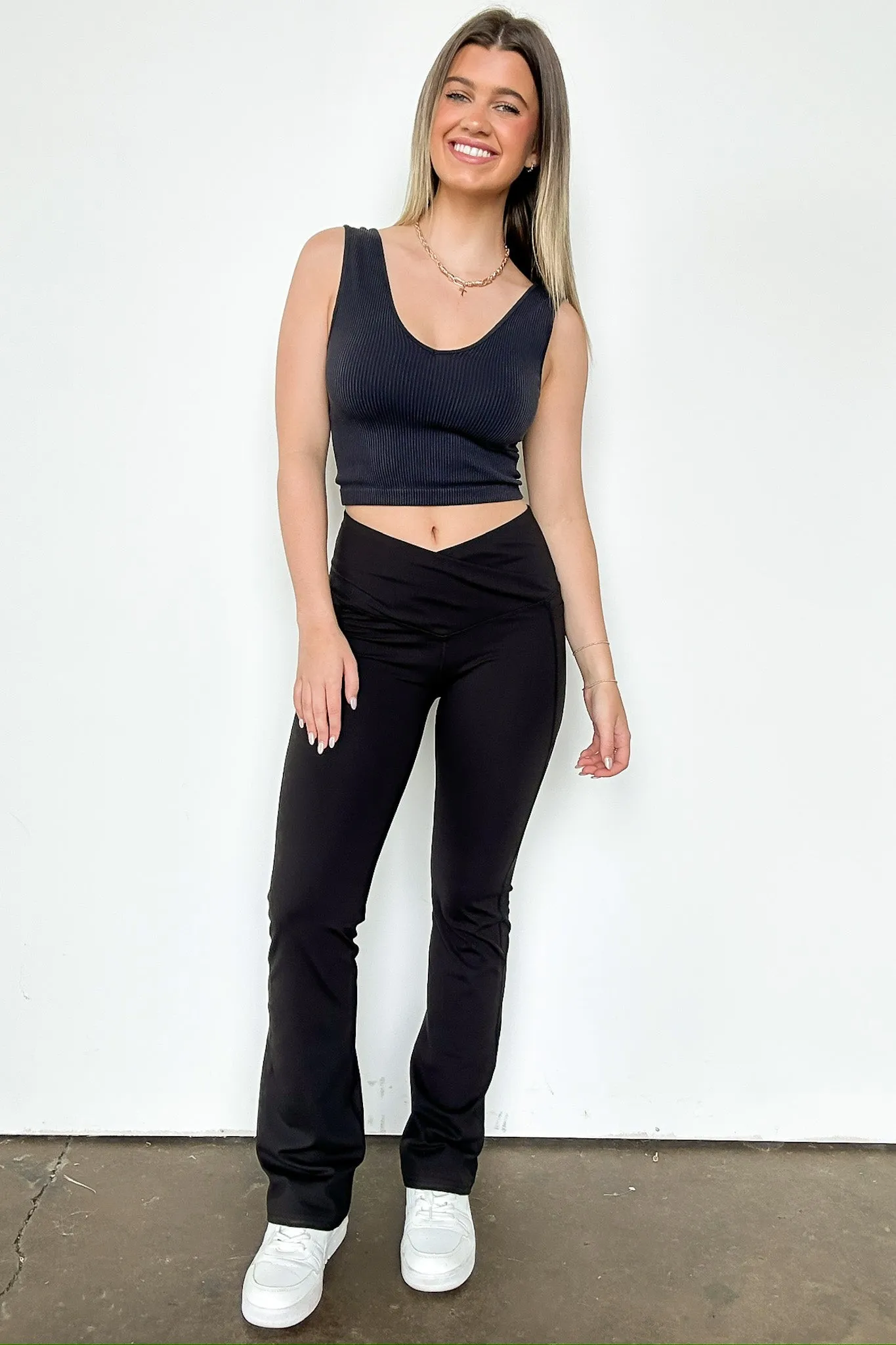 Calle Crossover Waistband Flare Leggings