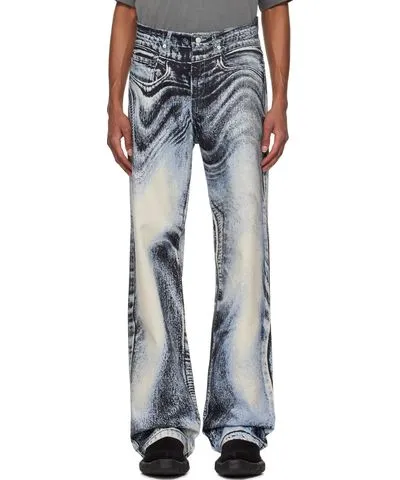 Camper Blue Distorted Print Jeans