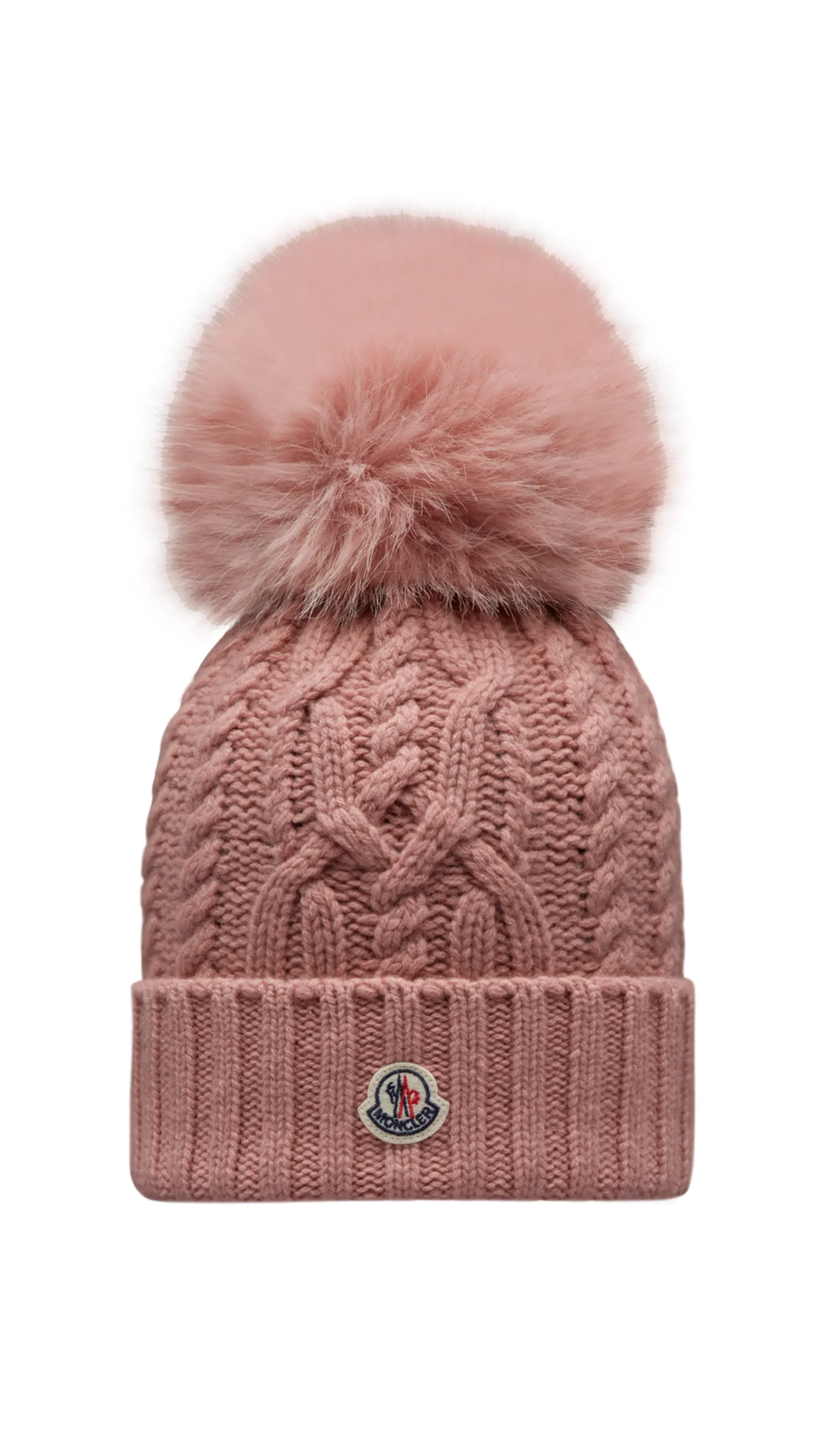 Cashmere Blend Beanie With Pom Pom - Light Pink