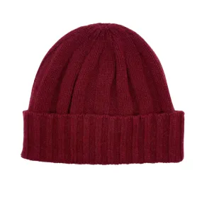 CASHMERE RIB BEANIE RED