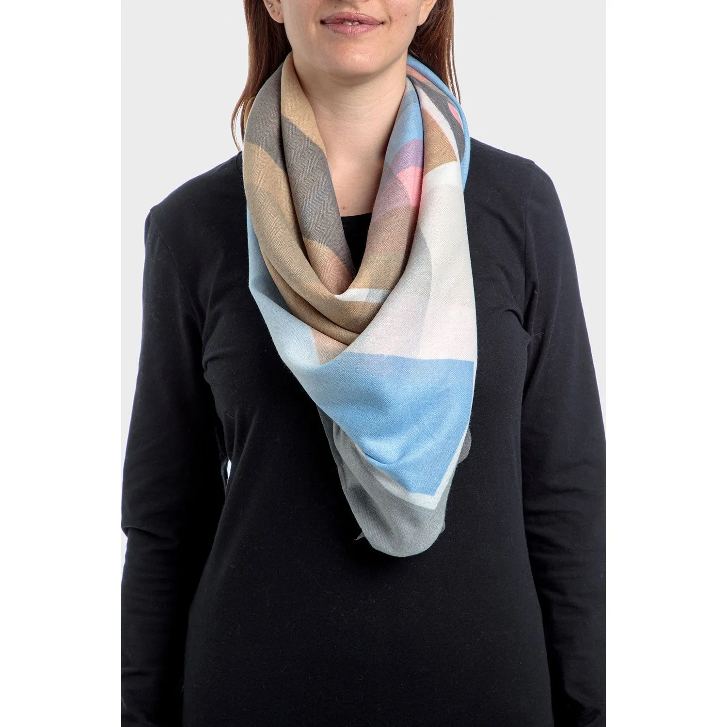 Check Pashmina Scarf - Grey