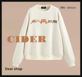 Cider  |Crew Neck Street Style Long Sleeves Other Animal Patterns