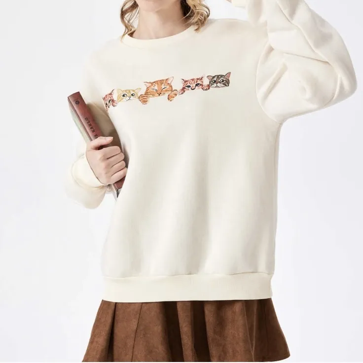 Cider  |Crew Neck Street Style Long Sleeves Other Animal Patterns